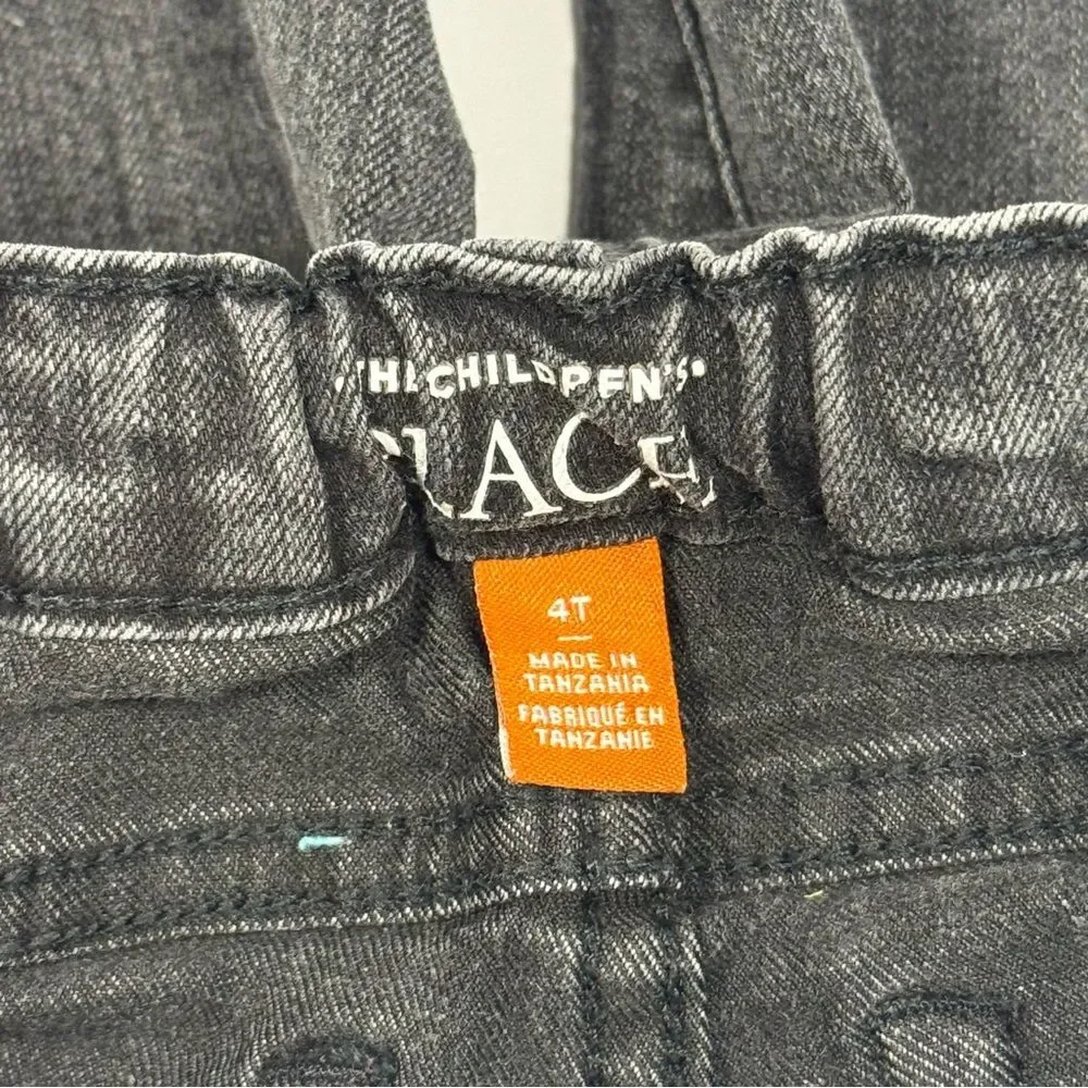 The children’s place size 4t black gray denim shorts